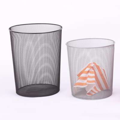 Round black modern wire trash bin office/home use