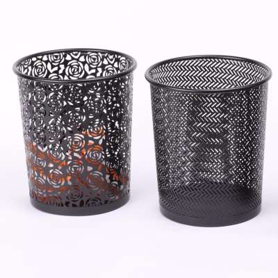 Hot sale rolling small trash bin metal for office/home papeleras de malla